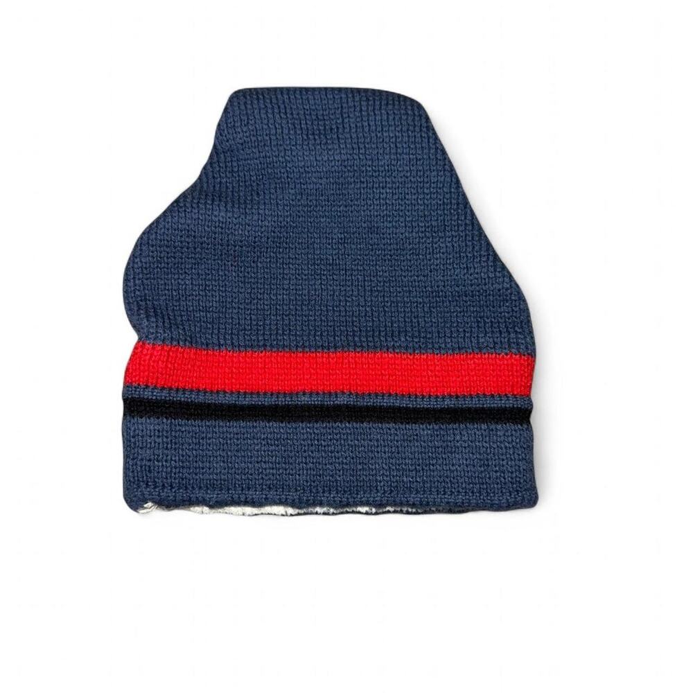 Vintage Wigwam Mills 100% Wool Ski Winter Gear Knit Beanie Hat Red & Blue OS
